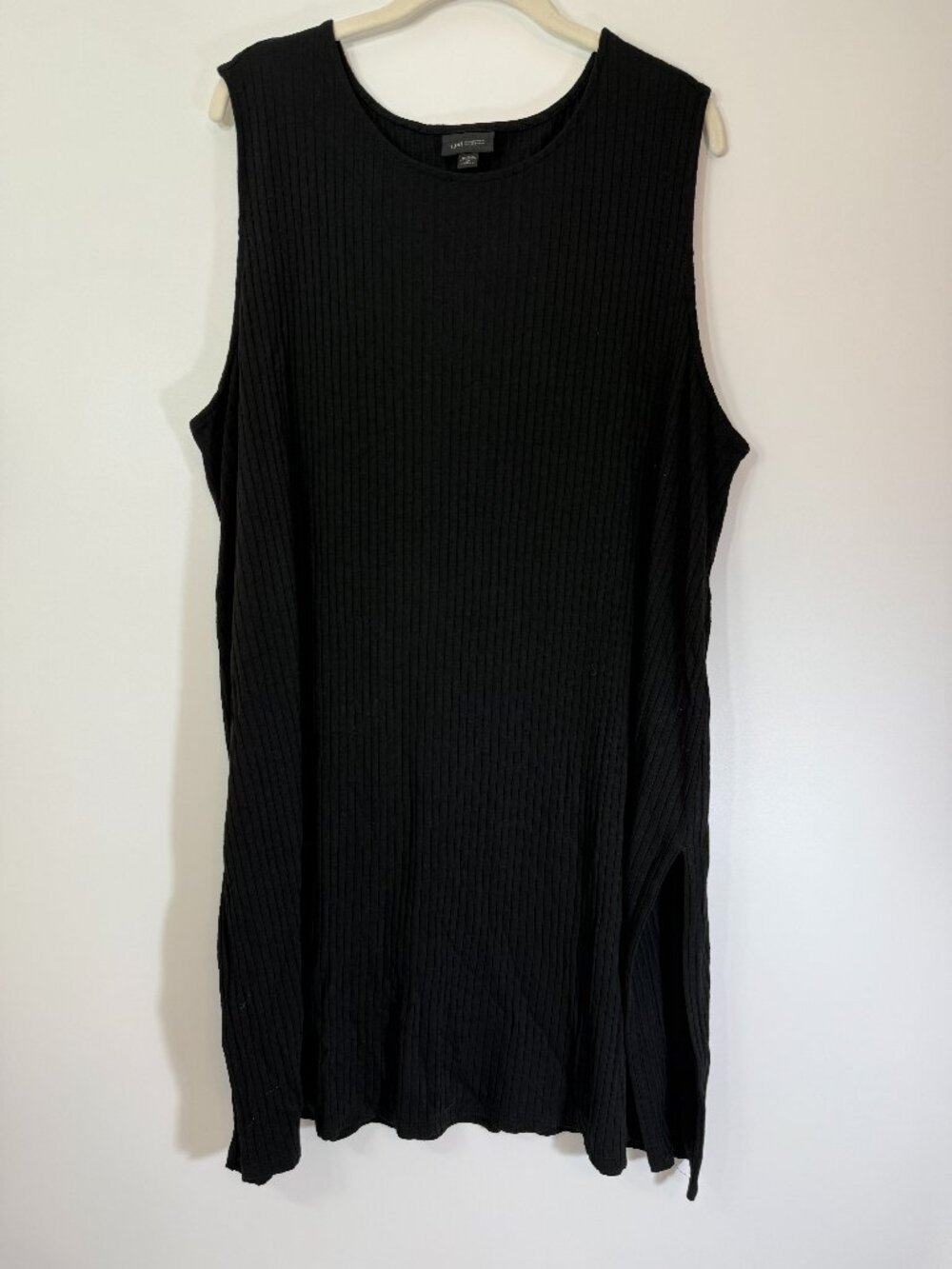 J. Jill Wearever Collection Ribbed Knit Top Womens Plus Size 2X Black Long Tunic